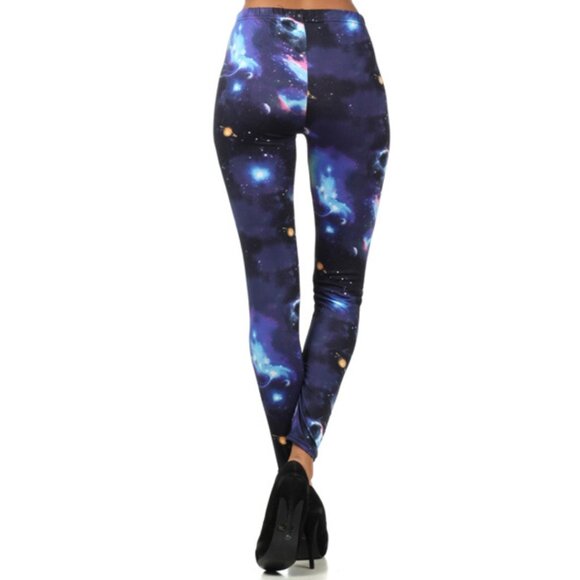 GALAXY Print 2-Piece Matching Outfit Co-ord T-Shirt + Stretch Leggings Set - NEW - Picture 5 of 10